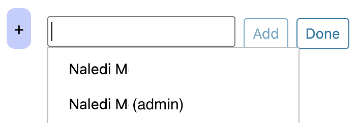 Approver drop-down showing "Naledi M" and "Naledi M (admin)" as selectable approvers